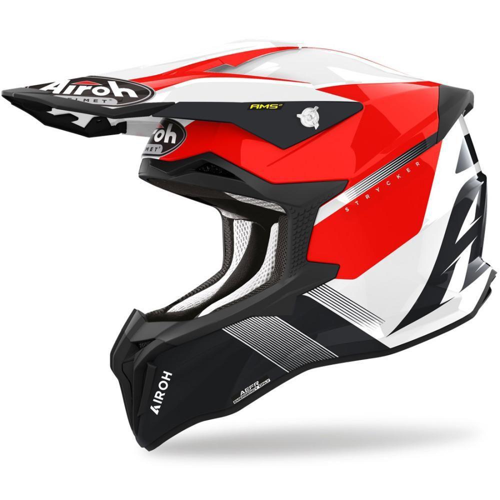 Capacete Airoh Strycker Blazer Vermelho + Óculos Airoh Blast Capacete Airoh Strycker Blazer Vermelho + Óculos Airoh Blast