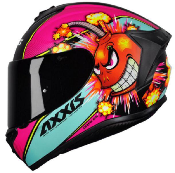 Capacete Axxis Draken Bomb Bomba Preto Rosa Fosco - Capacetes de Moto -  Magazine Luiza