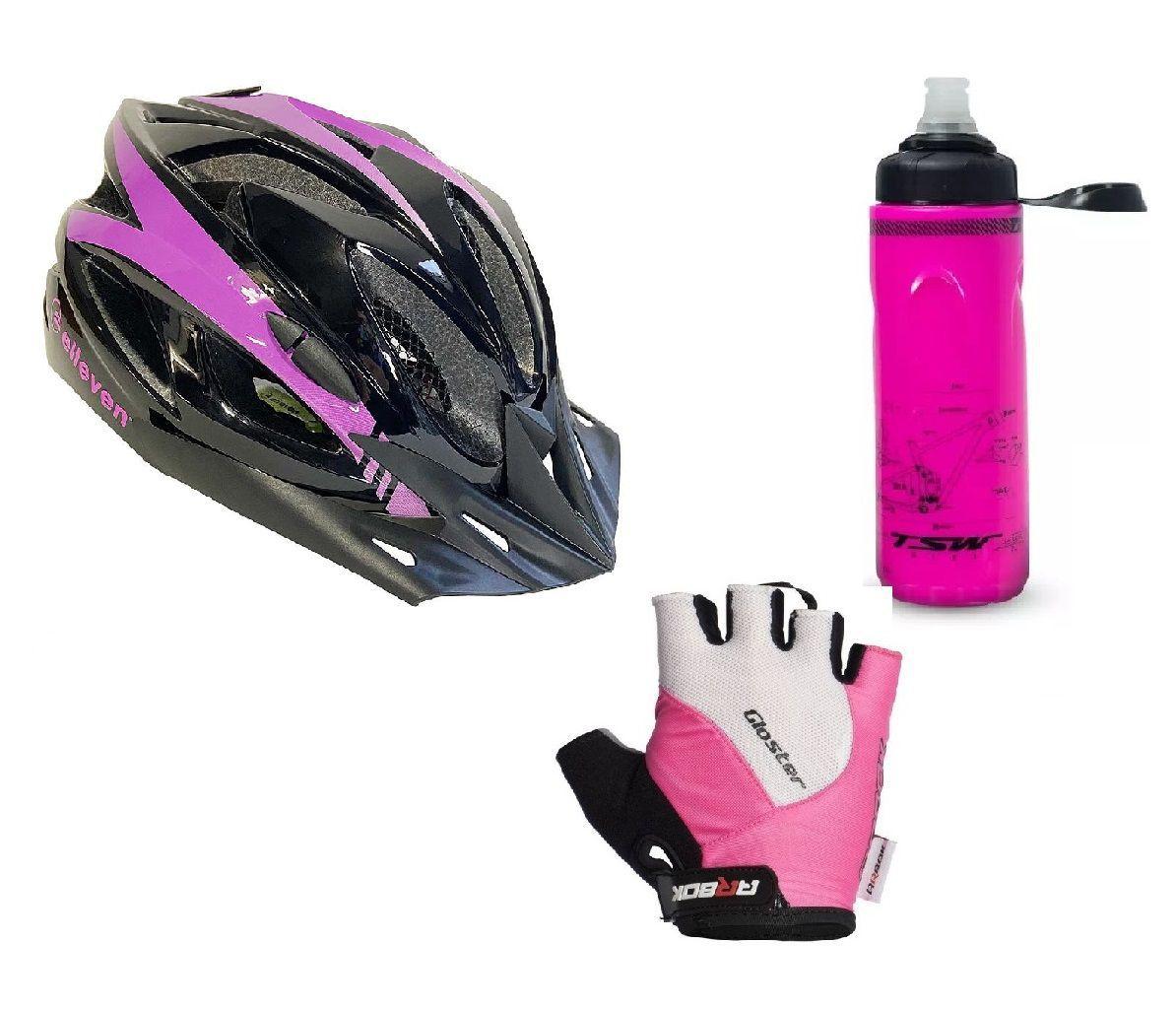Capacete Bike Led Feminino Elleven + Garrafa Térmica + luva Arbok - Capacete  Ciclismo - Magazine Luiza