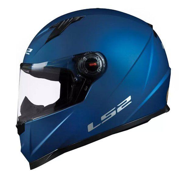 Capacete Ls2 FF358 Azul Mate Fosco + Viseira Fumê Extra Capacete Ls2 FF358 Azul Mate Fosco + Viseira Fumê Extra