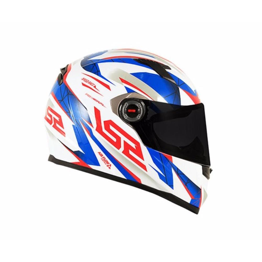 Capacete LS2 FF358 Draze Branco Azul e Vermelho Tamanho:58 - Capacetes ...