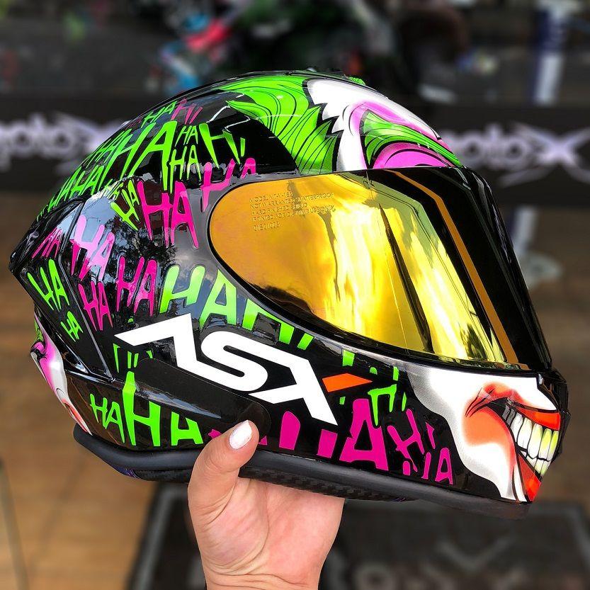 Capacete Masculino Asx Coringa Joker Palhaço Viseira Dourada Capacete Masculino Asx Coringa Joker Palhaço Viseira Dourada