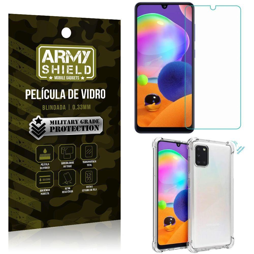 Capinha Anti Shock + Película de Vidro Blindada Samsung Galaxy A31 -  Armyshield - Kit Capinha e Película para Celular - Magazine Luiza
