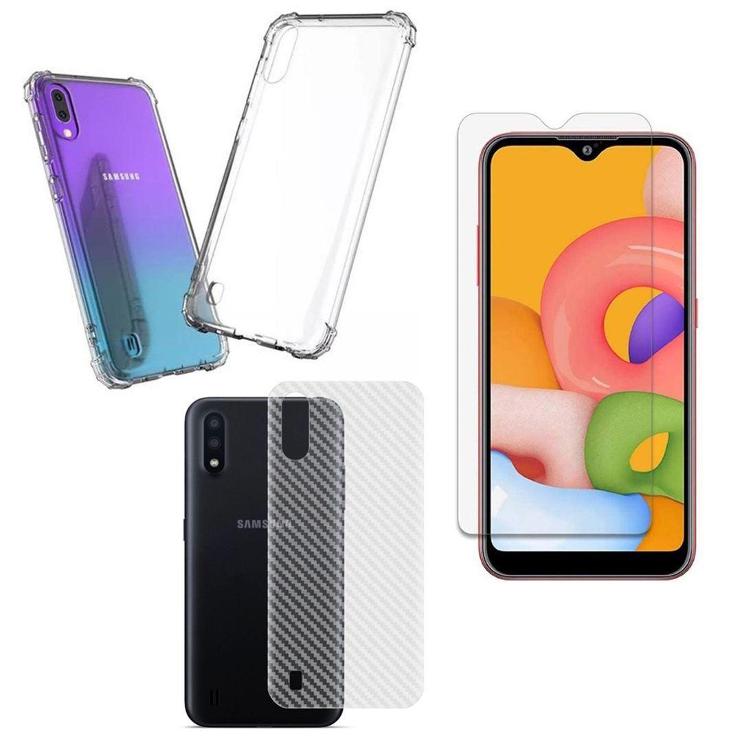 Capinha Antichoque e Película Vidro e Traseira Samsung A01 - HRebos - Kit  Capinha e Película para Celular - Magazine Luiza