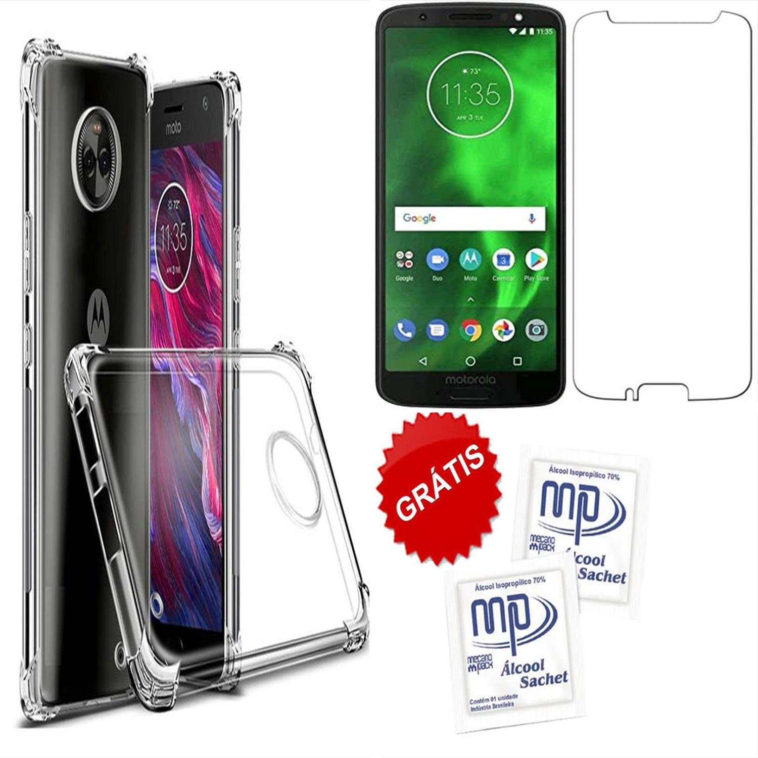 Capinha Capa Moto G6 Plus Anti Impacto + película de Vidro - HREBOS - Kit  Capinha e Película para Celular - Magazine Luiza