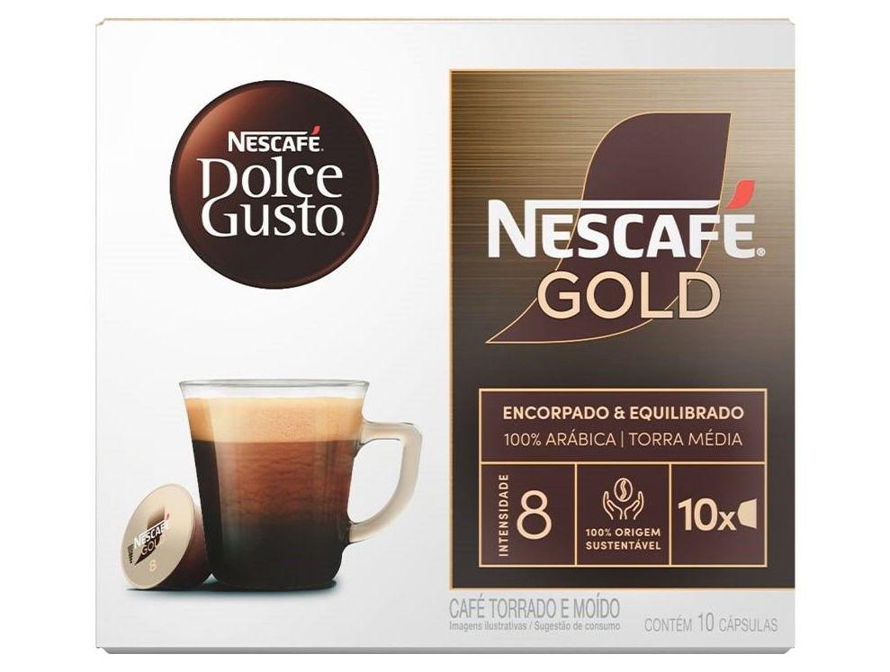 Cápsula de Café Clássico Nestlé Espresso Árabica Nescafé Gold Gusto 10 Cápsulas