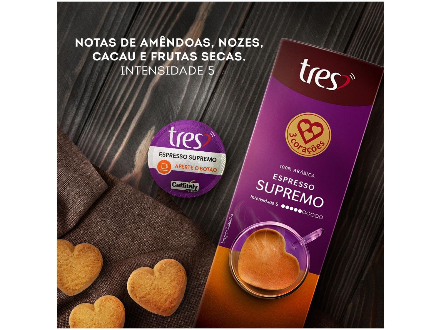 Cápsula de Café Espresso Supremo TRES 3 Corações