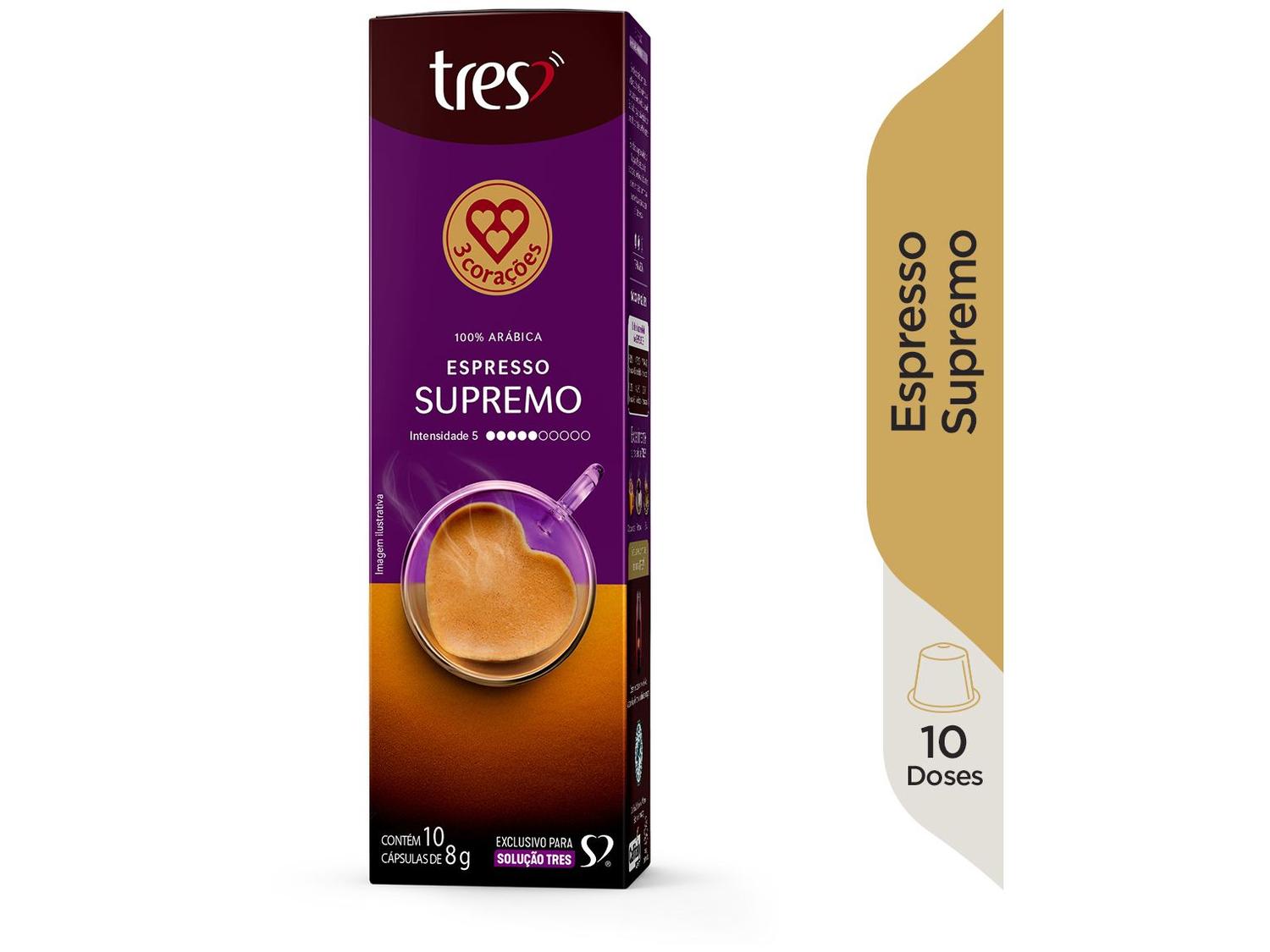 Cápsula de Café Espresso Supremo TRES 3 Corações