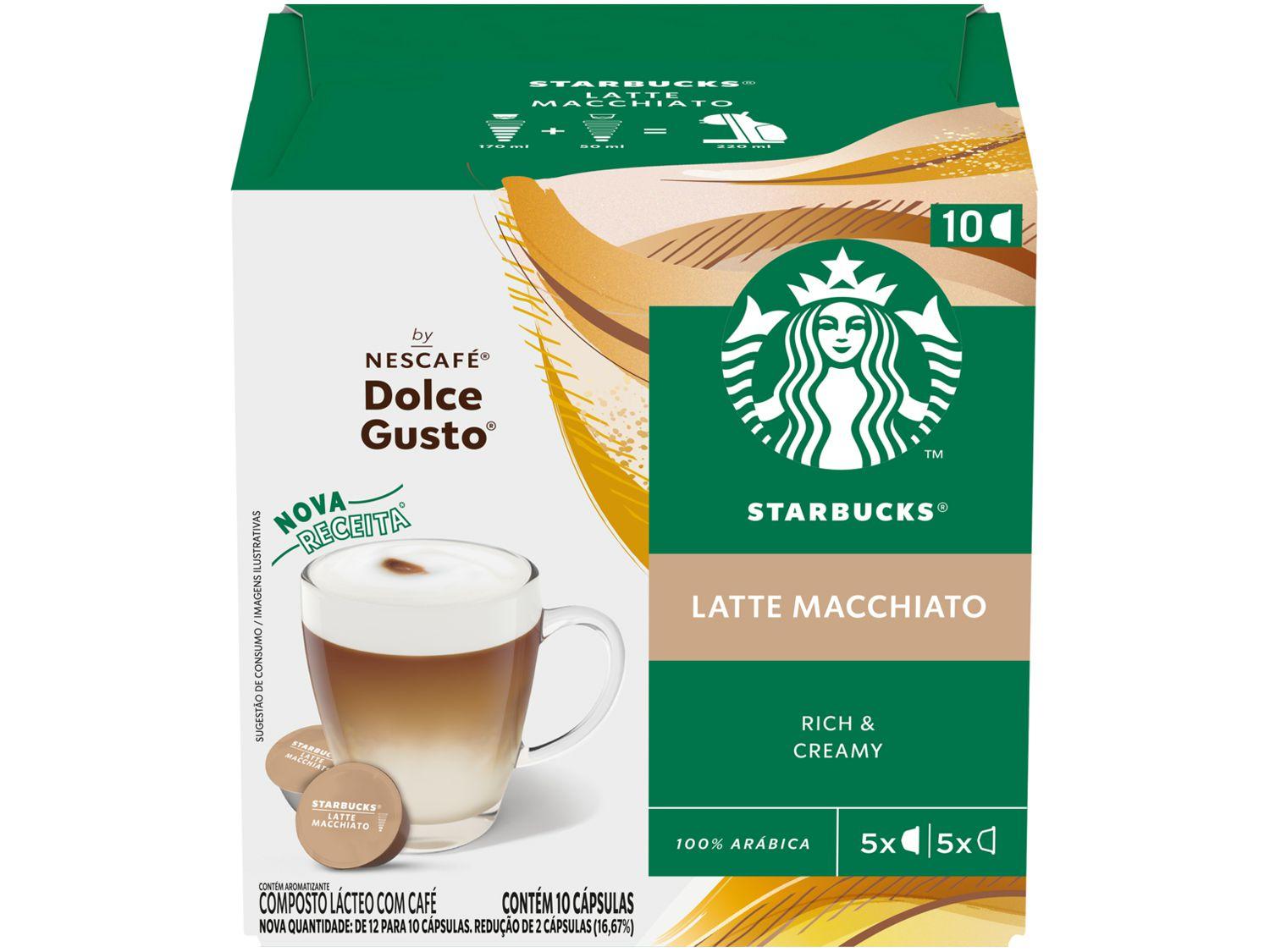 Cápsula Nescafé Dolce Gusto Latte Macchiato Starbucks Café com Leite 10 ...