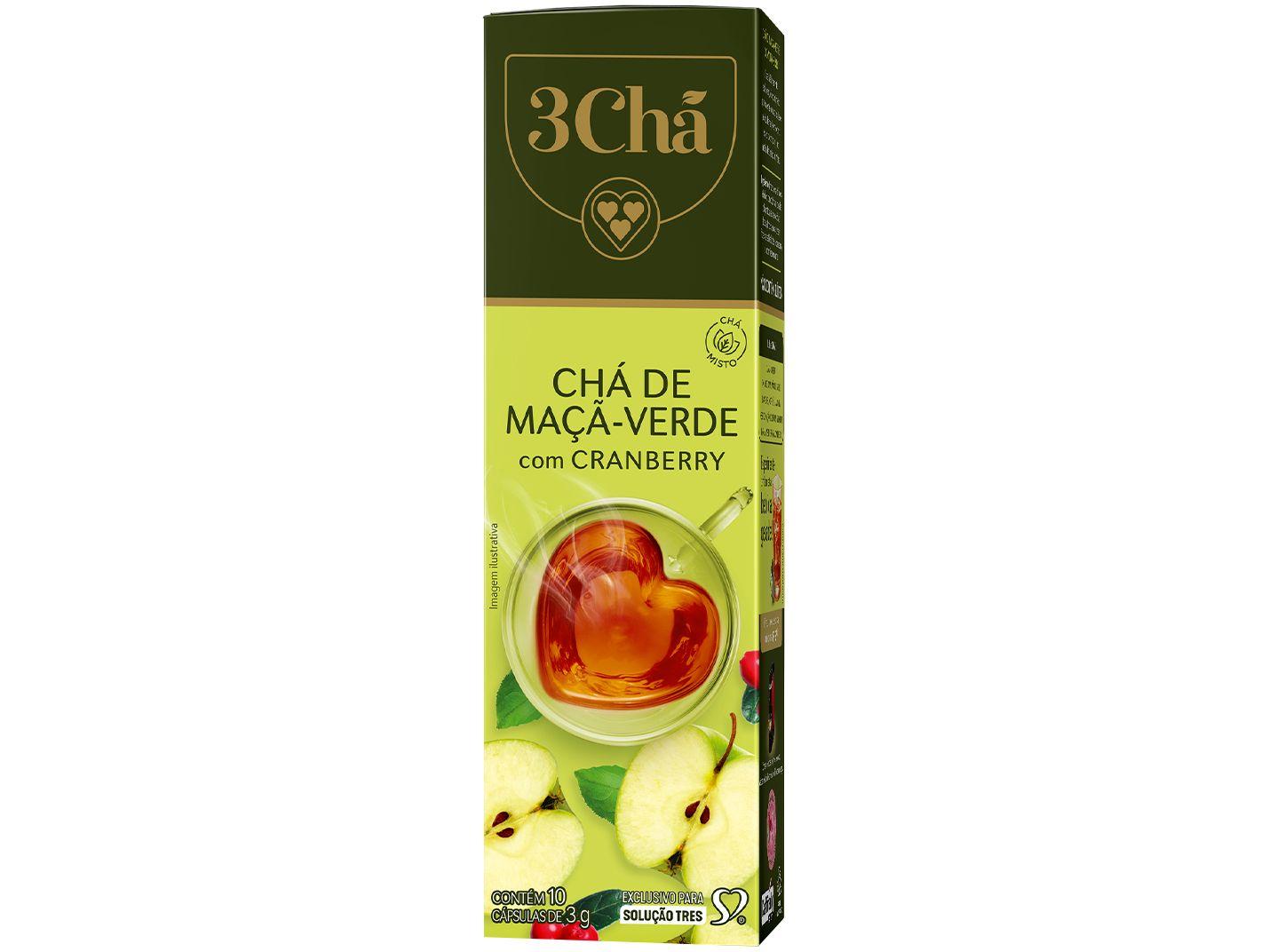 Cápsula TRES Maçã-Verde com Cranberry 3Chá 10 Cápsulas