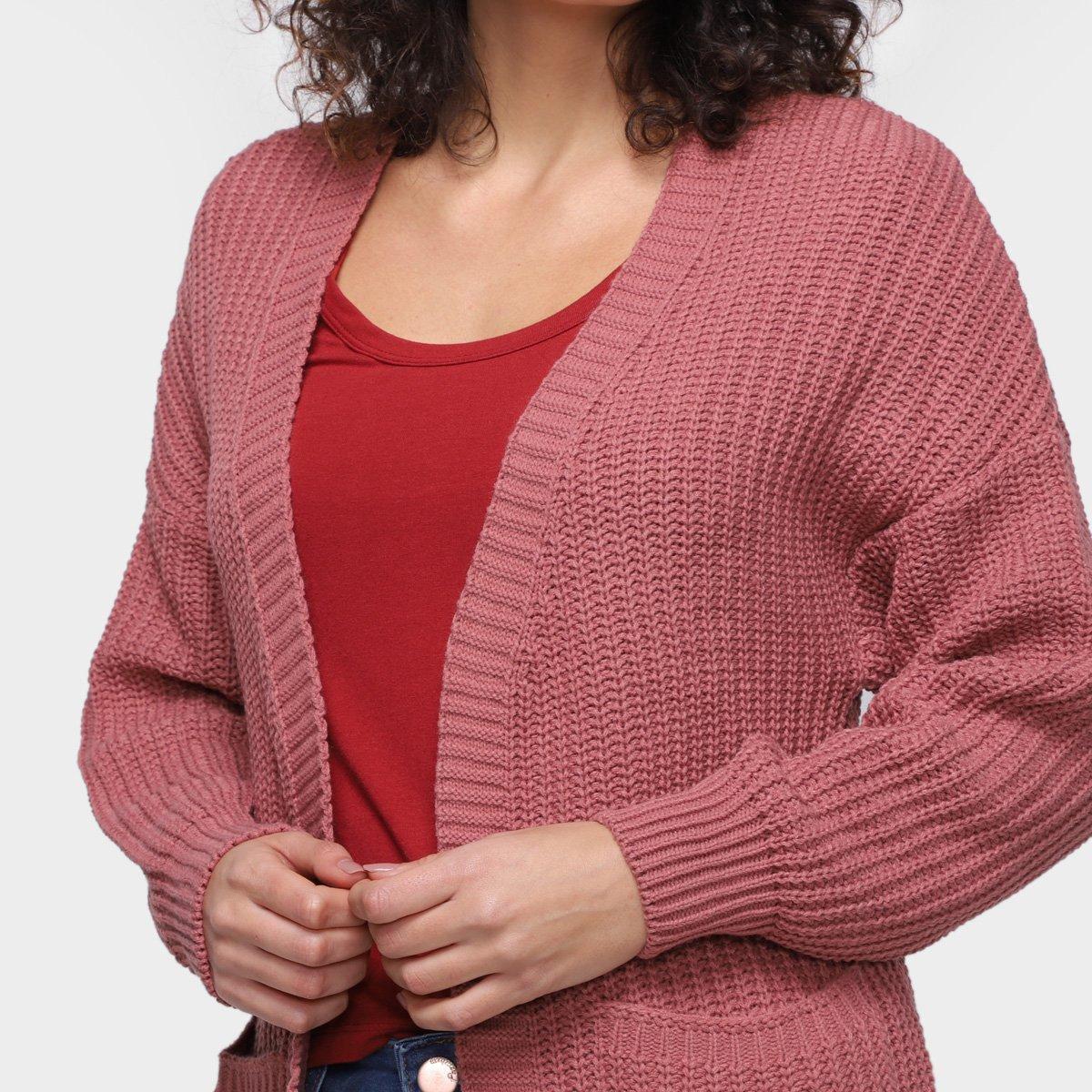 cardigan feminino rosa claro