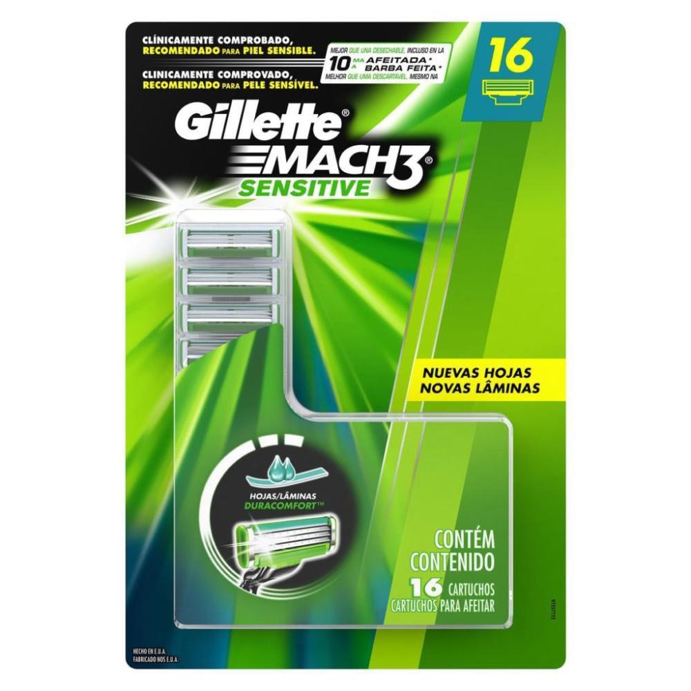 Lot XL De 16 Lames Gillette Mach3 Sensitive - Recharge Originale Pour Rasoir Mach 3 - Neuf - Fabriqué En Allemagne