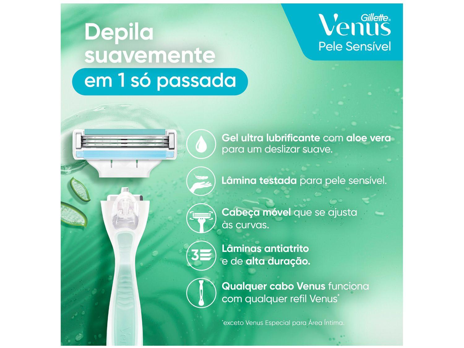 Carga para Aparelho de Depilação Gillette Venus Pele Sensível 2 Unidades