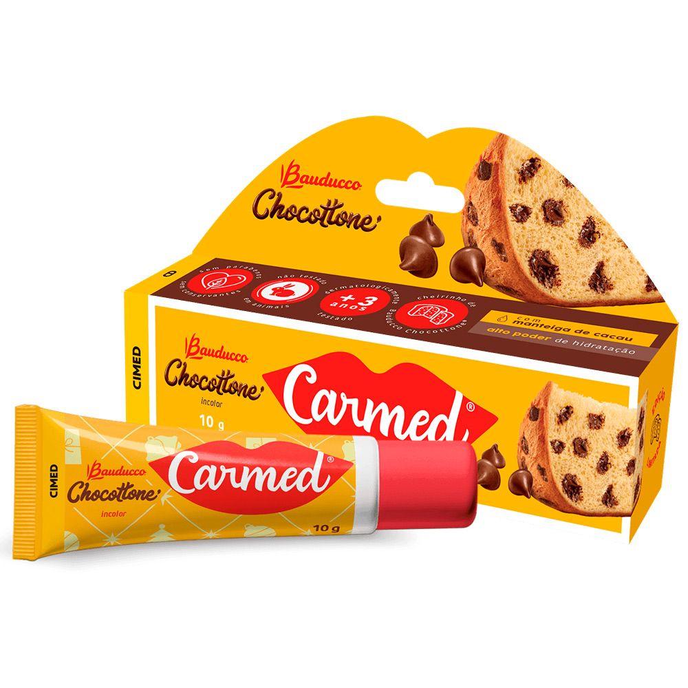 Carmed Chocotone Panetone Bauducco Hidratante Labial com Sabor Chocolate  Natal 10g - Biscoito  Bolacha - Magazine Luiza