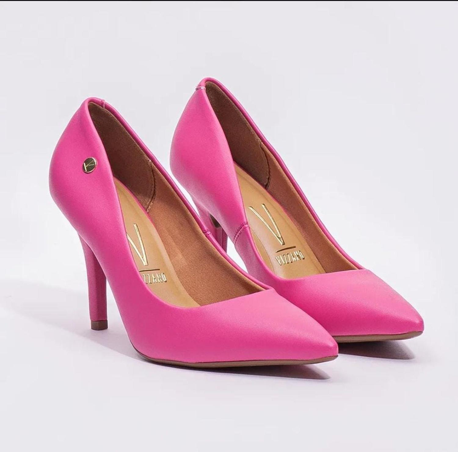 carpin Bico Fino Salto Alto Pink Fosco Vizzano - Scarpin Feminino -  Magazine Luiza