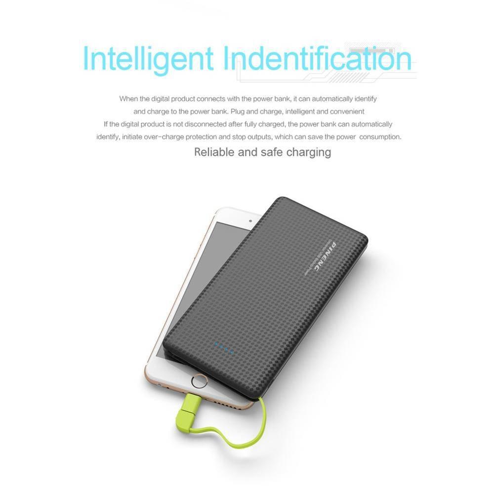 CARREGADOR PORTATIL PINENG 10000MAH SLIM BRANCO COMPATIVEL