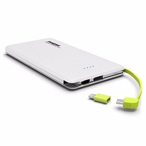 Carregador portatil pineng 5000mah slim branco compativel
