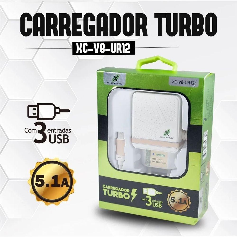 Carregador Turbo 5 1ª 3 Entradas Usb L X Cell Xc Ur12 Carregador De Parede Para Celular Magazine Luiza