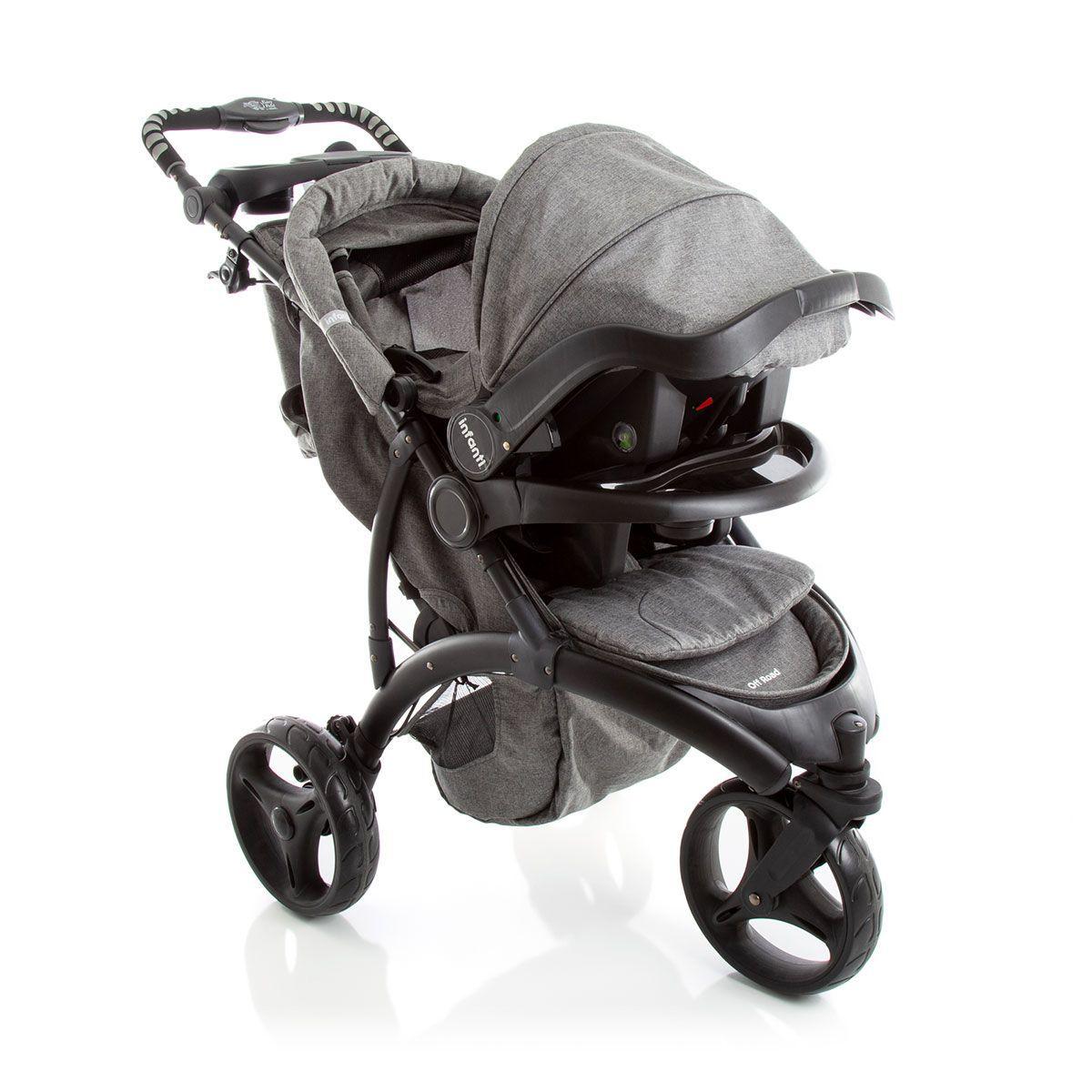 Carrinho Bebê Conforto Travel System Off Road Cinza Infanti