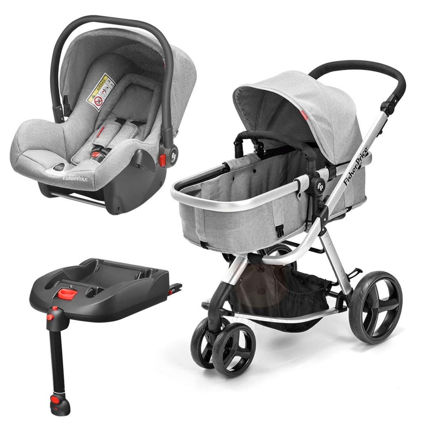 Carrinho de Bebê Berço com Moises Fisher-Price Cinza Heritage - BB555 -  Passeio do Bebê - Magazine Luiza