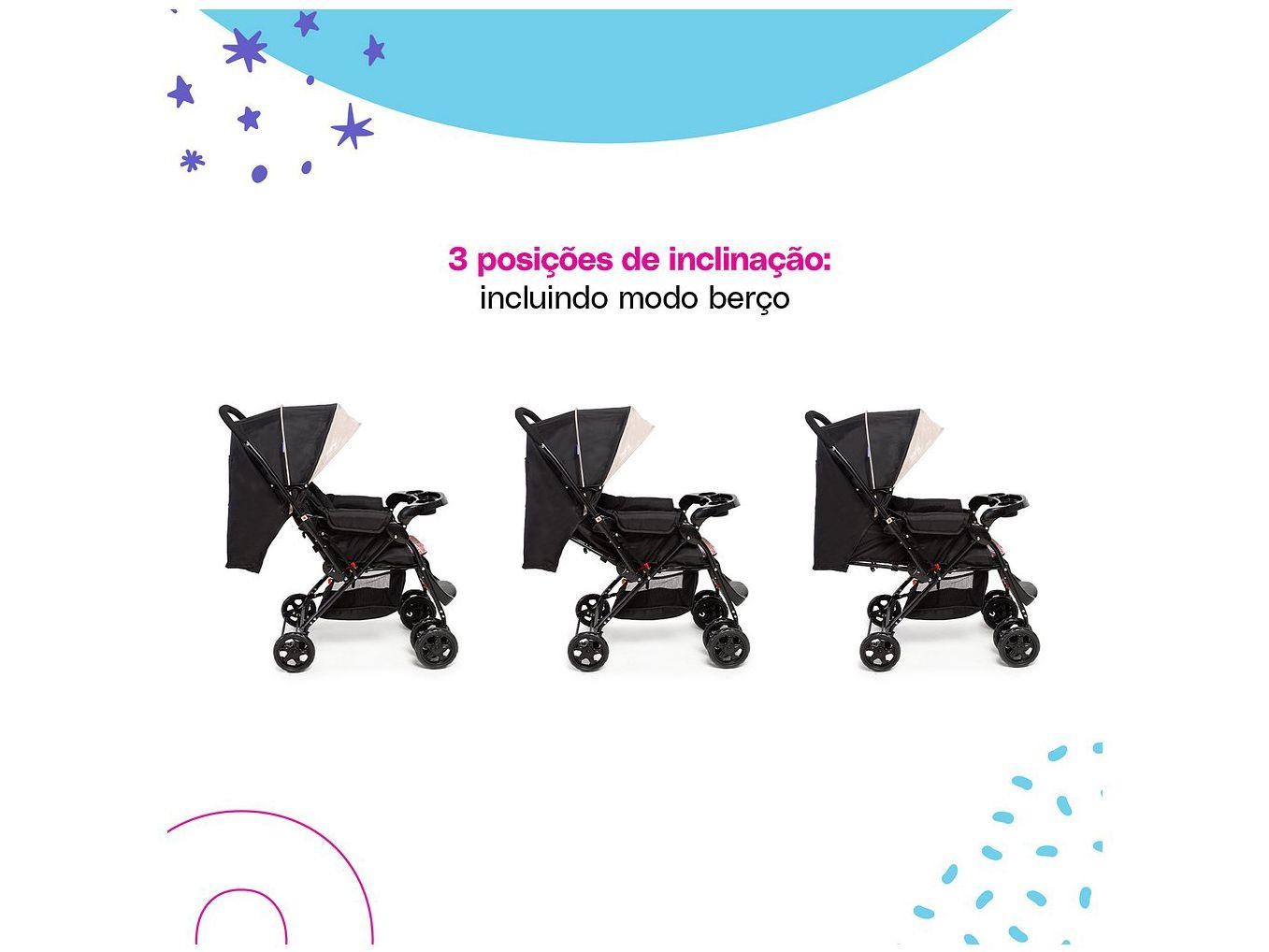 Carrinho de Bebê com Bebê Conforto Cosco Kids Travel System Reverse 4 Rodas 0 a 15kg