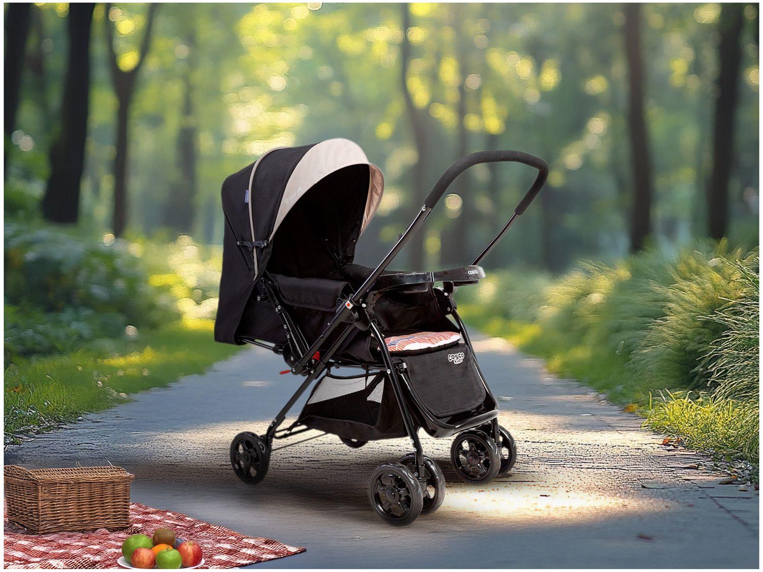 Carrinho de Bebê com Bebê Conforto Cosco Kids Travel System Reverse 4 Rodas 0 a 15kg