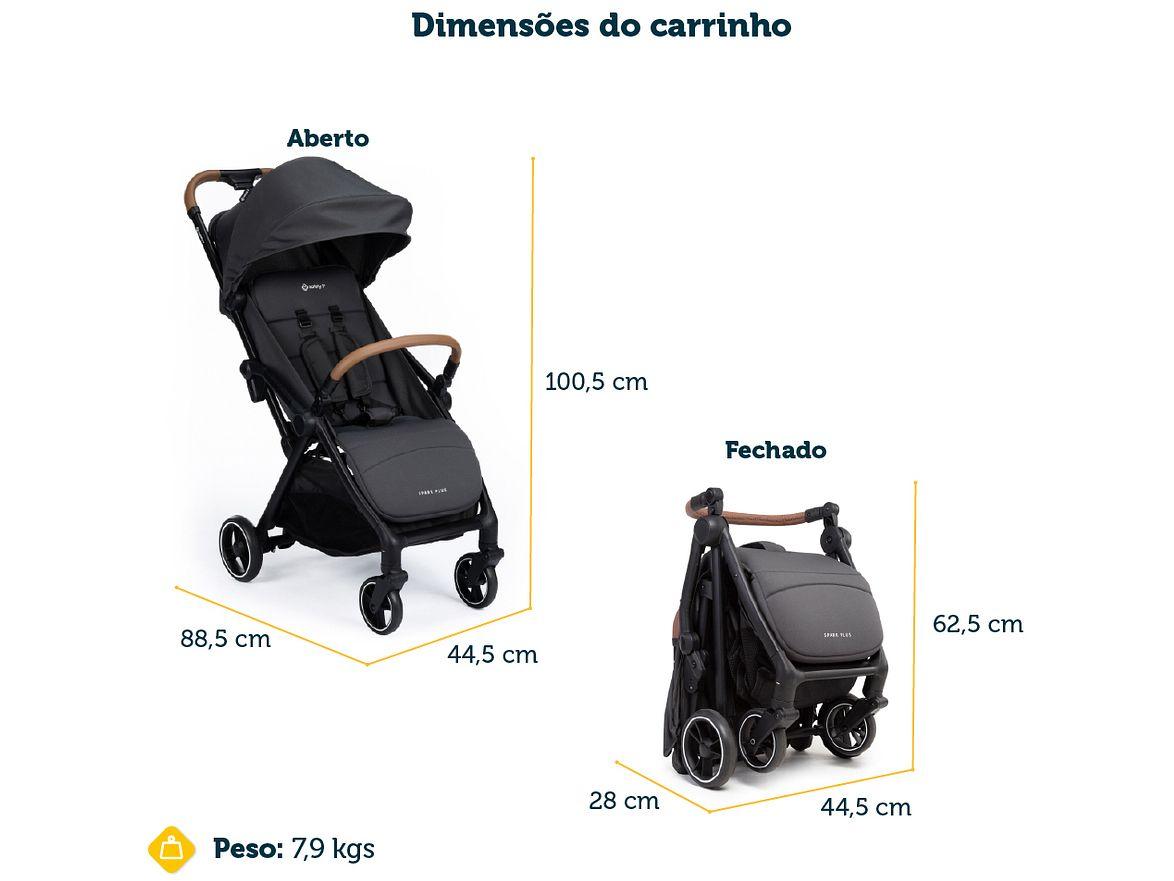 Carrinho de Bebê com Bebê Conforto Safety 1st Travel System Spark Plus Trio até 15kg