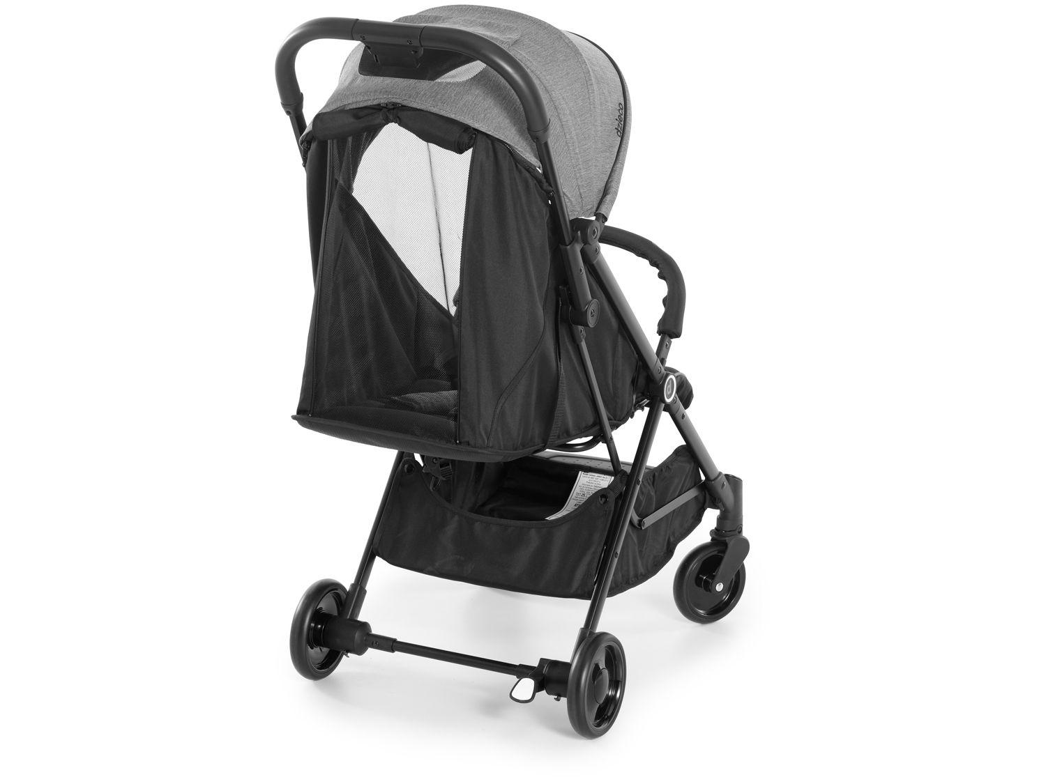 Carrinho de Bebê Com Fechamento Automático Jamby até 15kg Preto e Cinza Dzieco