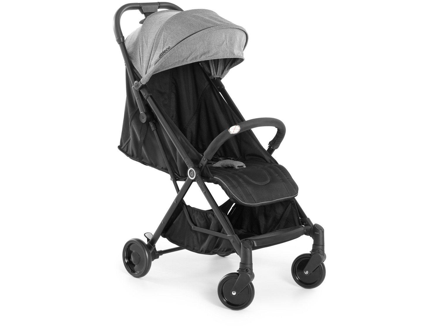 Carrinho de Bebê Com Fechamento Automático Jamby até 15kg Preto e Cinza Dzieco