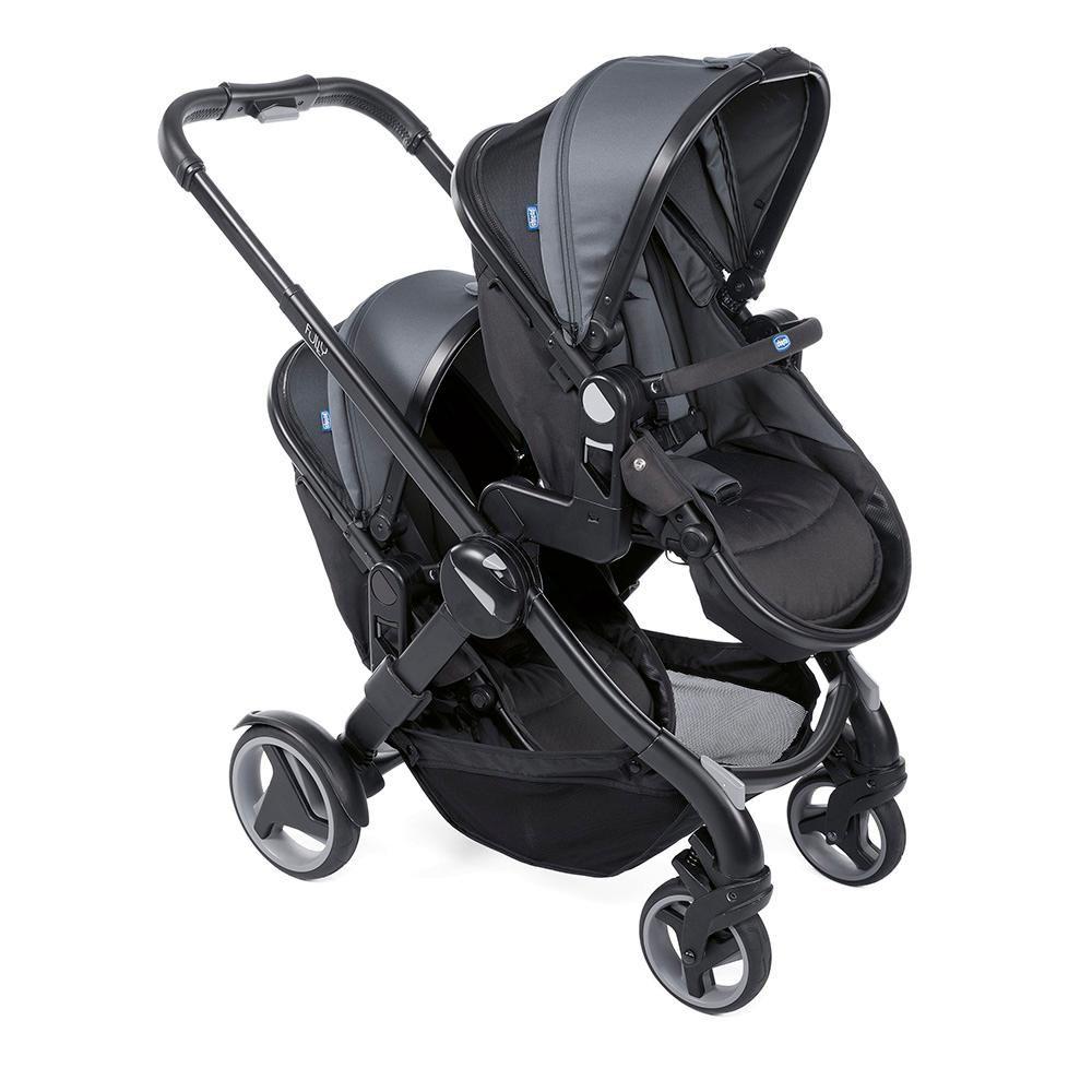 Carrinho de Bebê Para Gêmeos Chicco Fully Twin Stone 0 a 30kg - Passeio