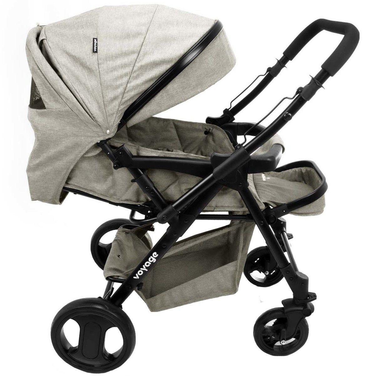 Carrinho De Bebe Passeio Reversivel 3 Em 1 Travel System Berco Trip Voyage Bege Mescla Passeio Do Bebe Magazine Luiza
