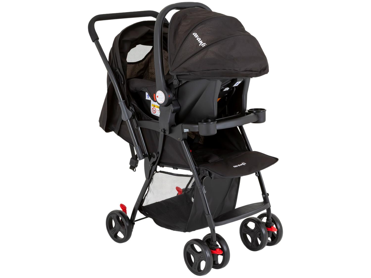 Carrinho de Bebê Reversível com Bebê Conforto Avanti Travel System Owen 6 Rodas 15kg