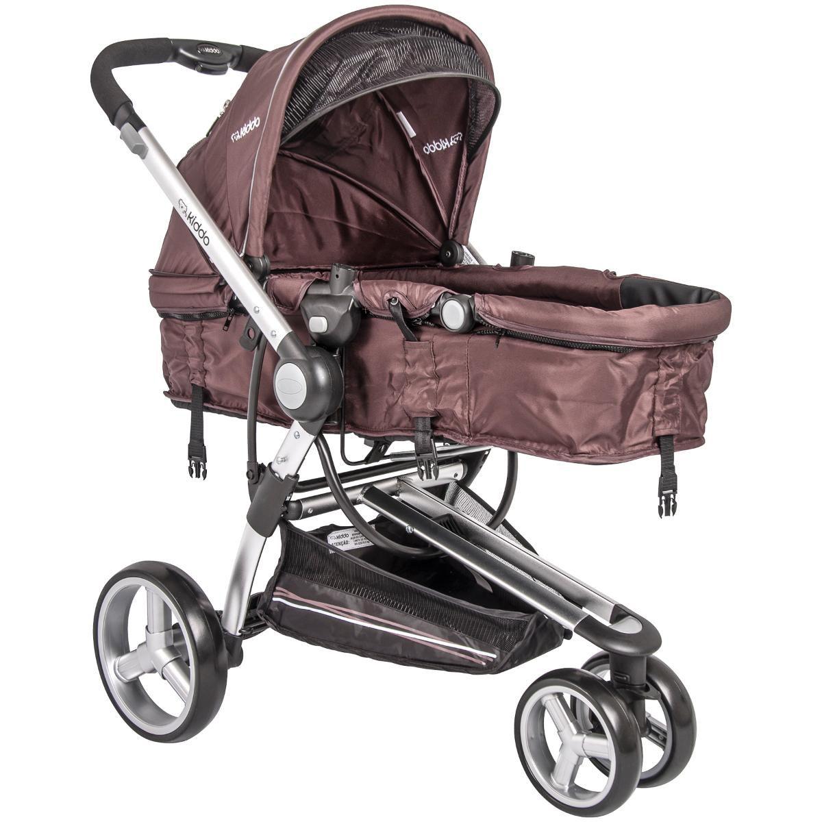 Carrinho de Bebê Travel System Kiddo Compass II Marrom + Casulo Click ...