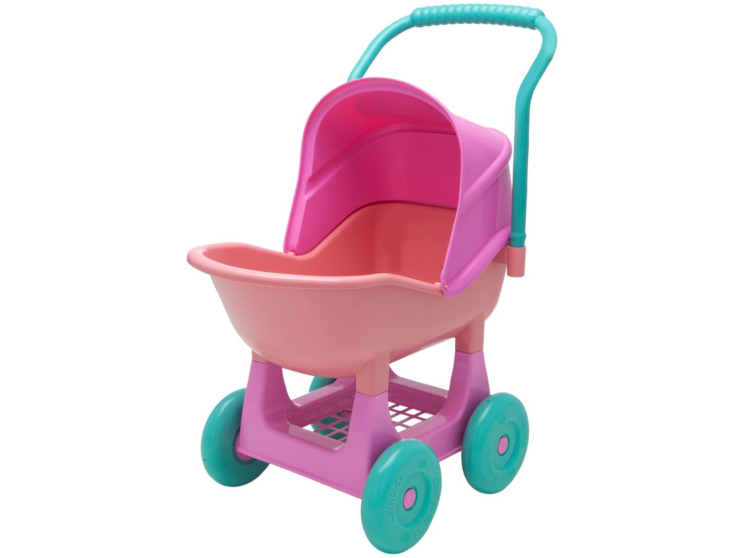 Carrinho de Boneca Ninos Baby Rosa e Verde