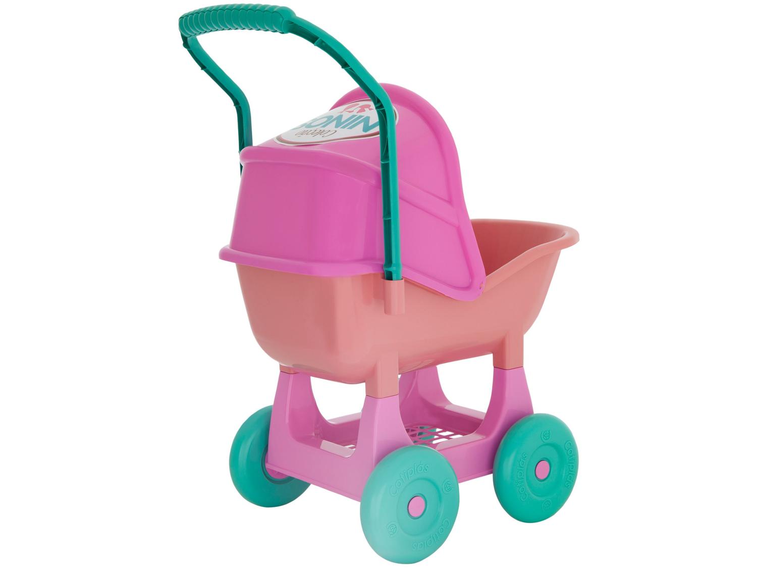 Carrinho de Boneca Ninos Baby Rosa e Verde