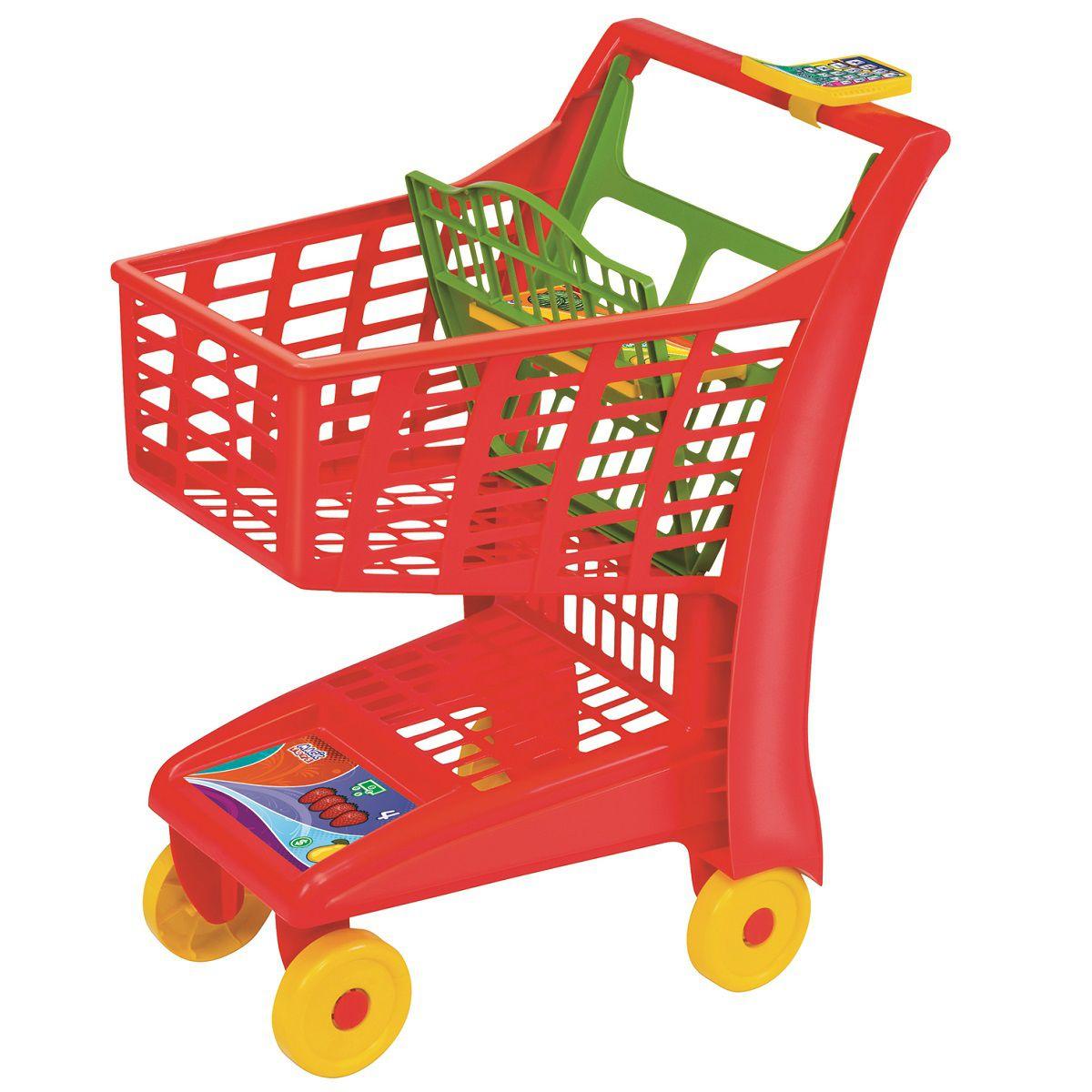 Carrinho de Compra Infantil de Mercadinho Market Vermelho Magic Toys ...