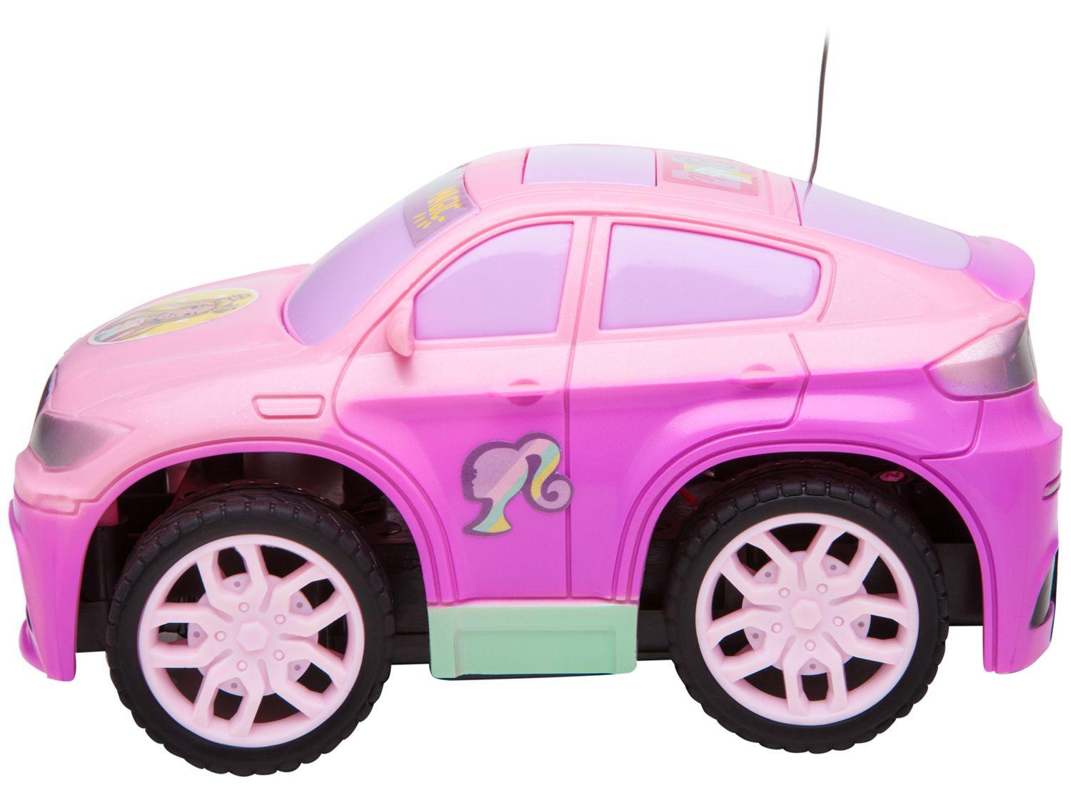 Carrinho de Controle Remoto Barbie Style Machine 3 Funções Candide Rosa