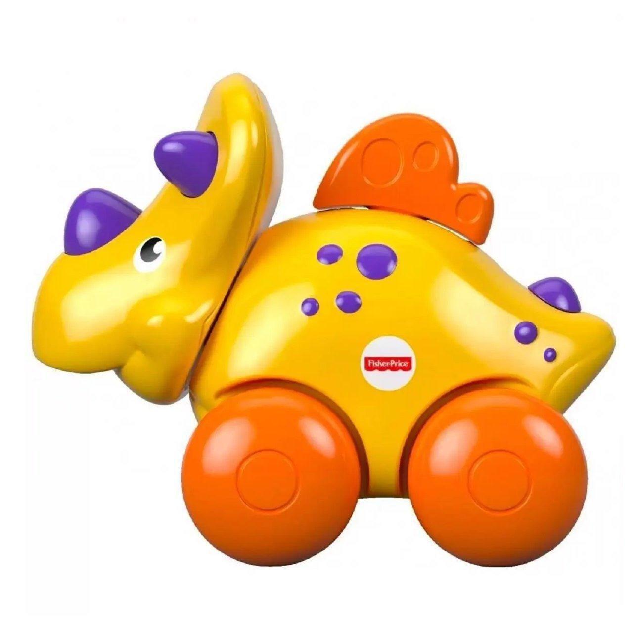 Carrinho de Dinossauro Triceratops Amarelo Fisher-Price Mattel ...