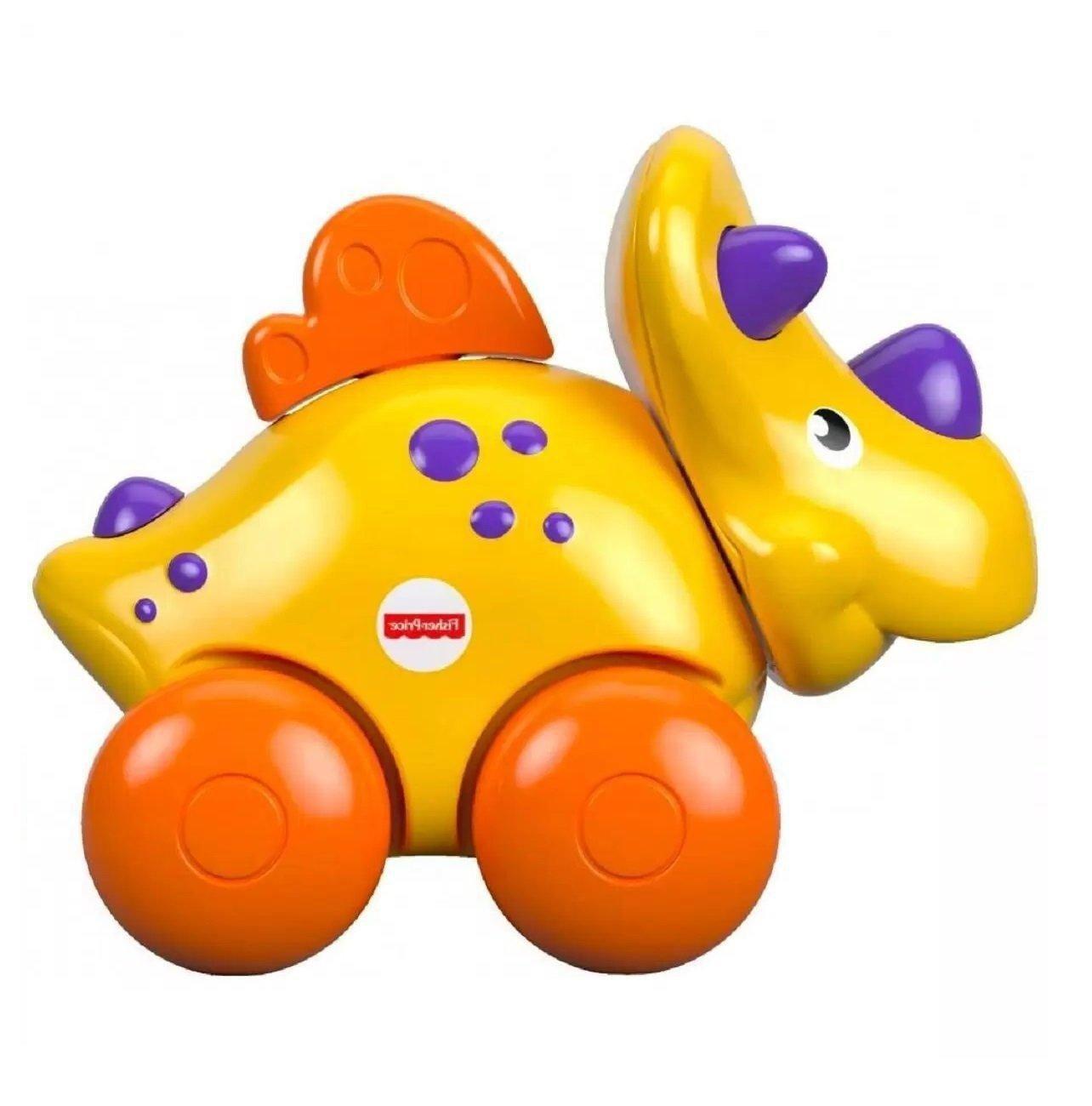 Carrinho de Dinossauro Triceratops Amarelo Fisher-Price Mattel ...
