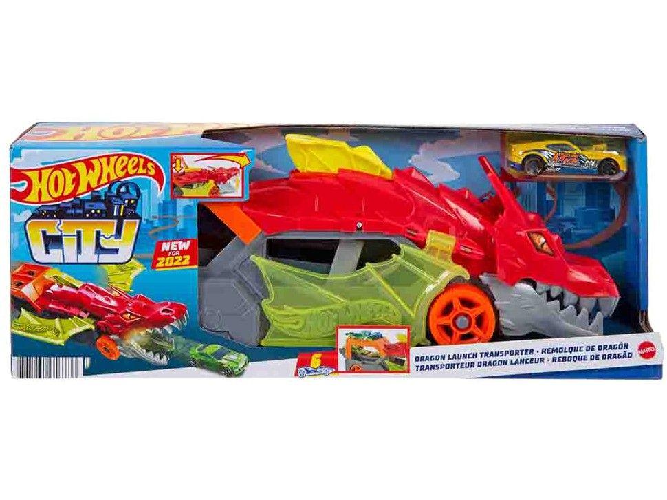 Carrinho Hot Wheels City Reboque de Dragão