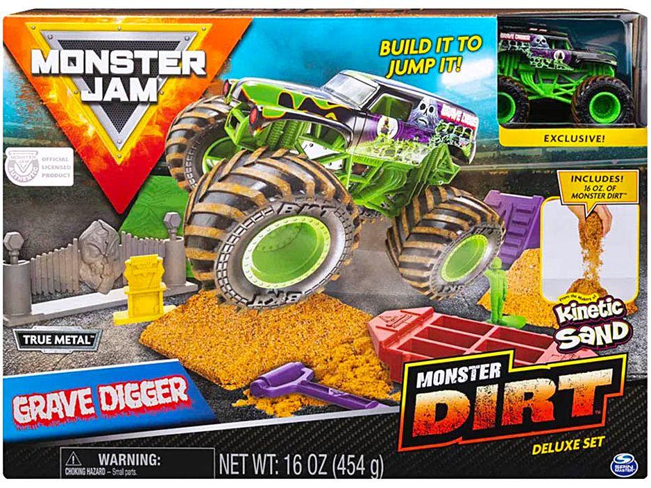 Carrinho Monster Jam com Massa Areia e Acessérios
