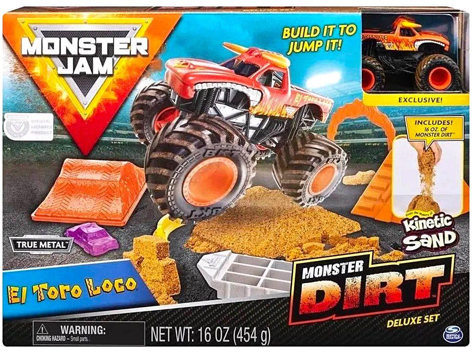 Carrinho Monster Jam com Massa Areia e Acessérios