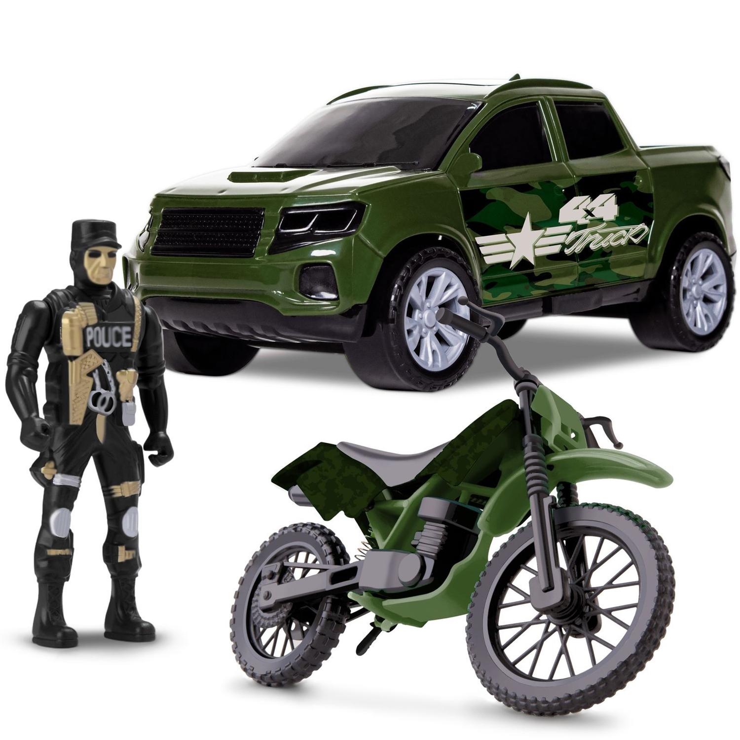 Carrinho Pick Up Militar Com Boneco E Moto Samba Toys Carrinho De Brinquedo Magazine Luiza