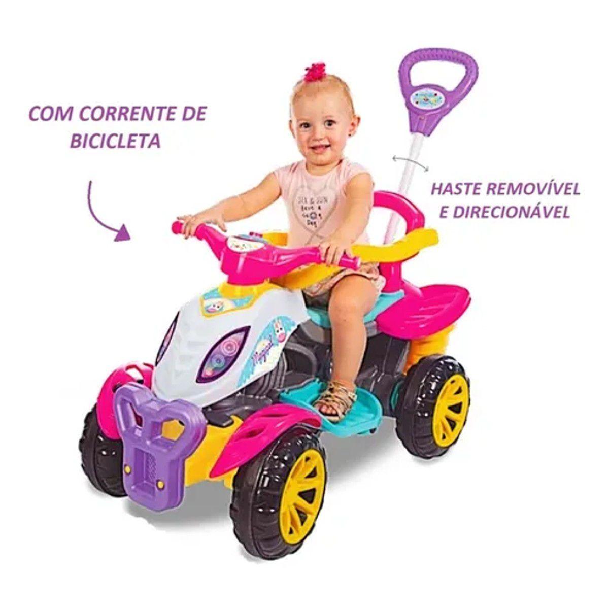 Quadriciclo Carrinho De Passeio/Pedal Com Empurrador Criança – Lady Star-  Maral – Maior Loja de Brinquedos da Região