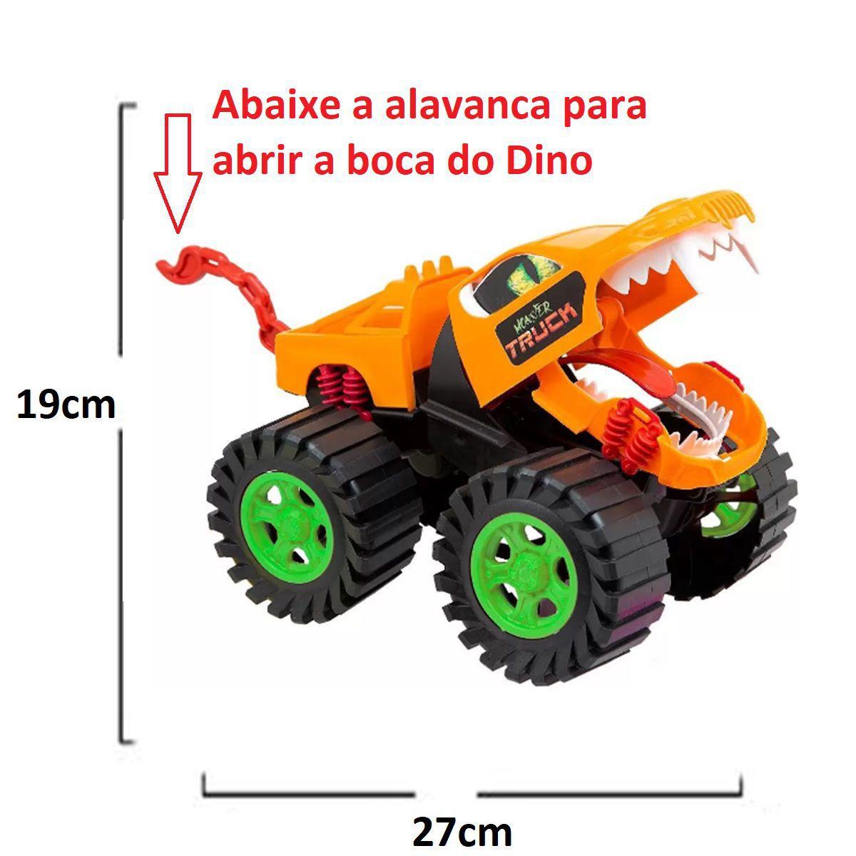 Carro Monster 4x4 - Dinossauro Rex Attack Cross 42cm