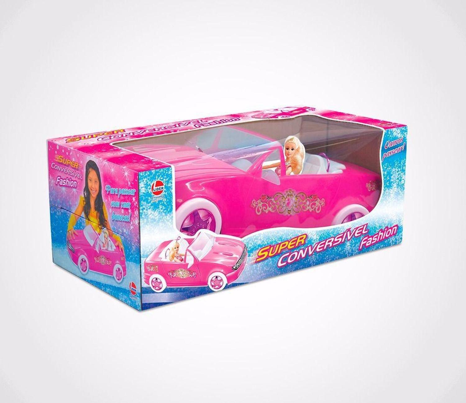 Carrinho Carro Conversível Para Boneca Barbie 46cm Roma