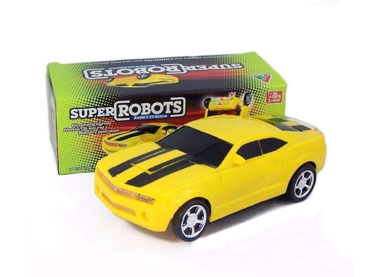 Carro Transforma Robo Emite Som Luz Camaro Amarelo Carrinho Toy King Bonecos Magazine Luiza