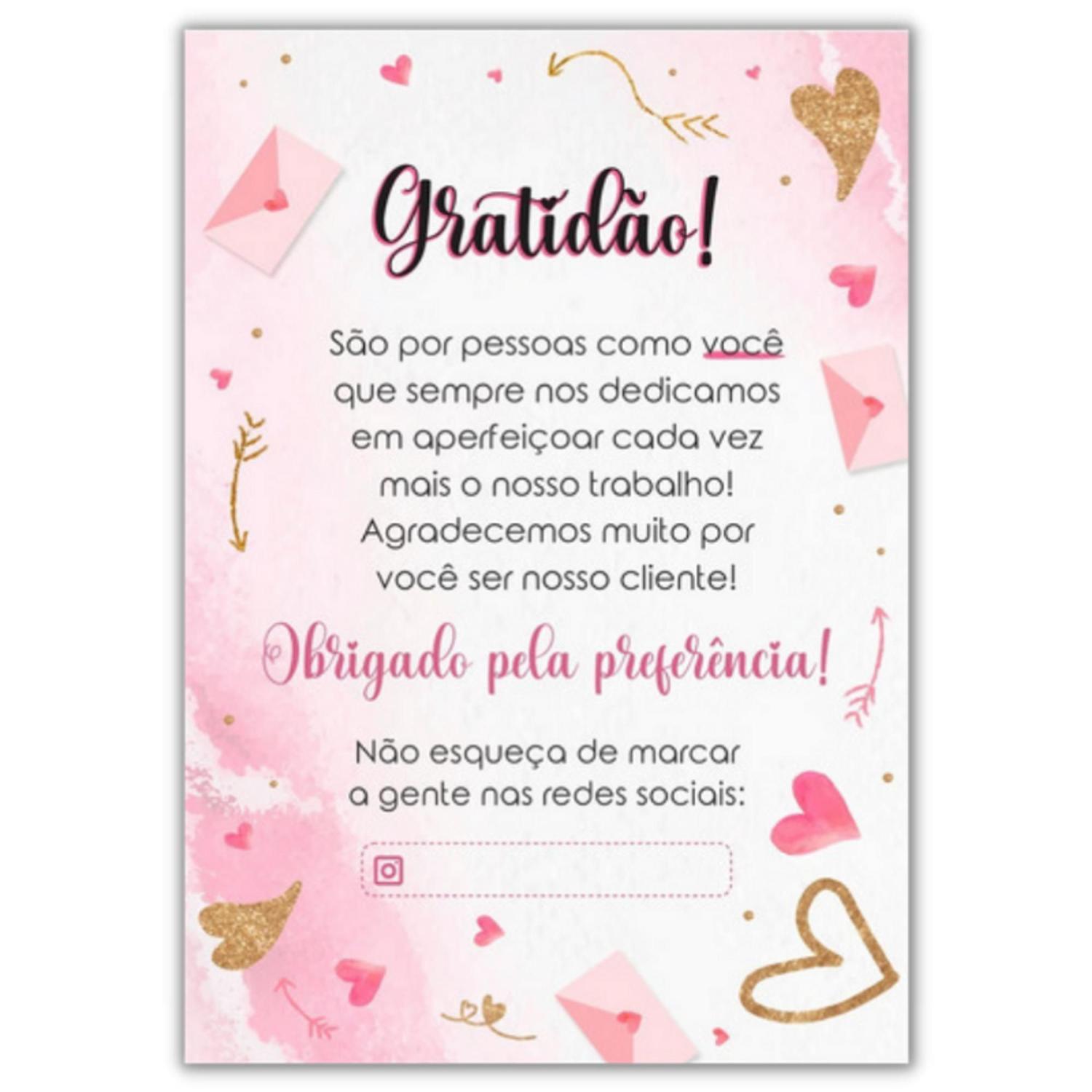 Cartão de Agradecimento 200 uni - Impressões Papaléguas - Organização de  Escritório - Magazine Luiza