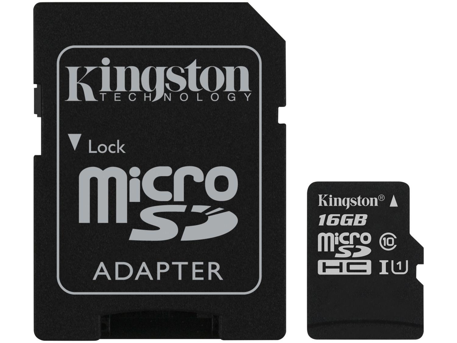 Cartão de Memória 16GB Micro SD Kingston Classe 10