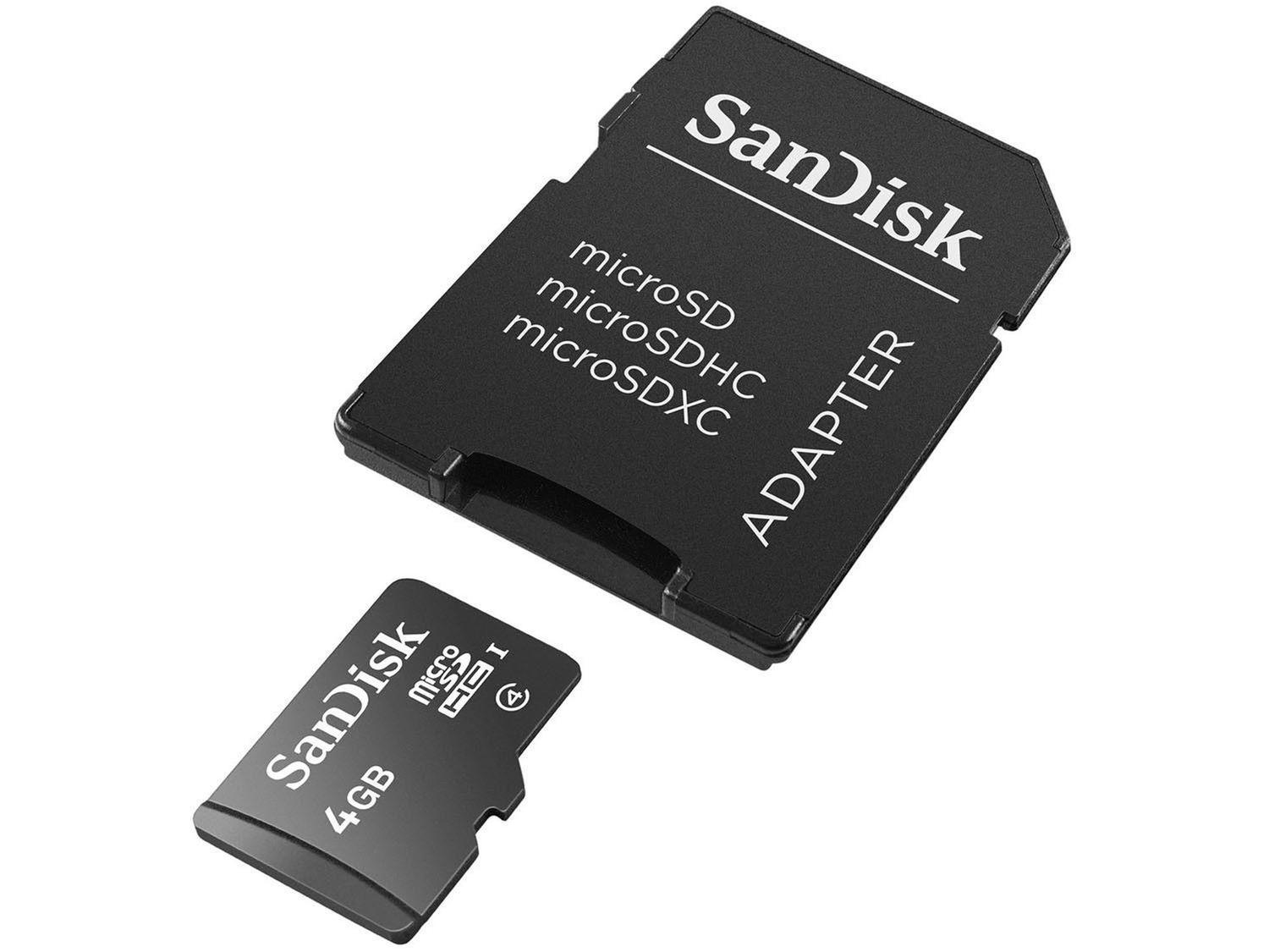 Cartão de Memória 4GB Micro SD Adaptador - SanDisk - Cartão de Memória - Magazine Luiza